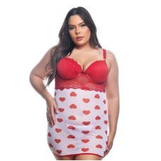 CAMISOLA SENSUAL PLUS SIZE CORAÇÃO COLEÇÃO AMOR
